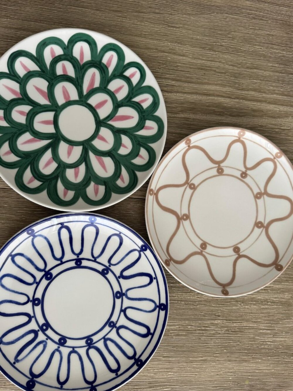 Themis Z Mixed Dinner Plates 25cm Set of 3 Porcelain